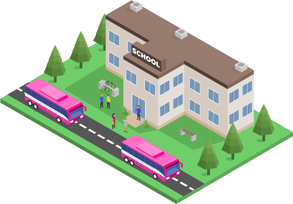 Ilustración de un colegio