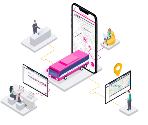 Ilustración de Bus Tracker de BatOnRoute